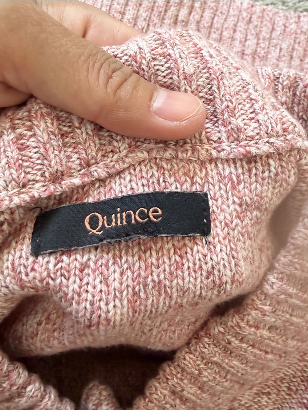 Quince Womens 100% Organic Cotton Women's Cropped Cardigan in Marled Rose Pink L - Picture 9 of 13